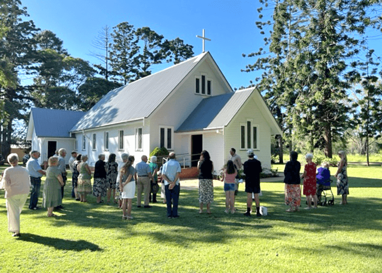 Dedication morning tea of the new cross at Peace Lutheran Church, Kumbia Taabinga, Qld.
