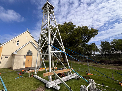 Bethania's bell tower restored with an LLL Grant.