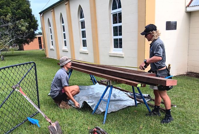 Bethania's bell tower restored with an LLL Grant.