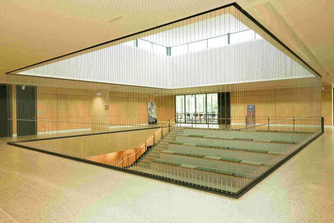 The indoor assembly area at Luther College's CCI.